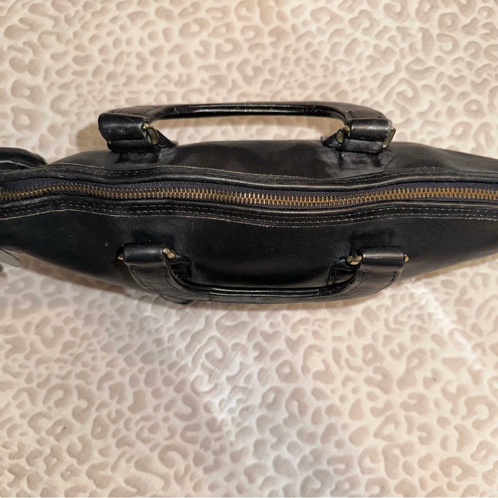 Vintage Classic Black Leather Top Handle Bag - Picture 7 of 10